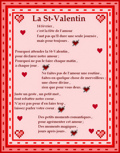 poème Saint Valentin
